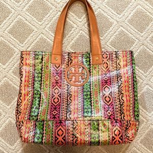 Tory Burch Patterned Vinyl Tote